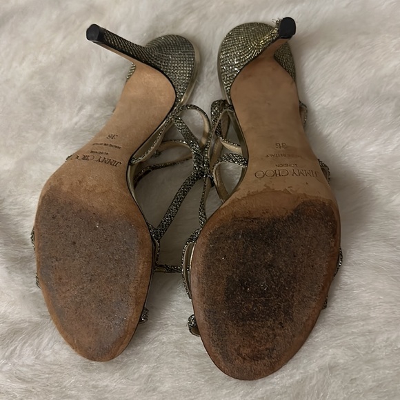 Jimmy Choo silver evening shoe size 36 / 6 - Picture 7 of 7
